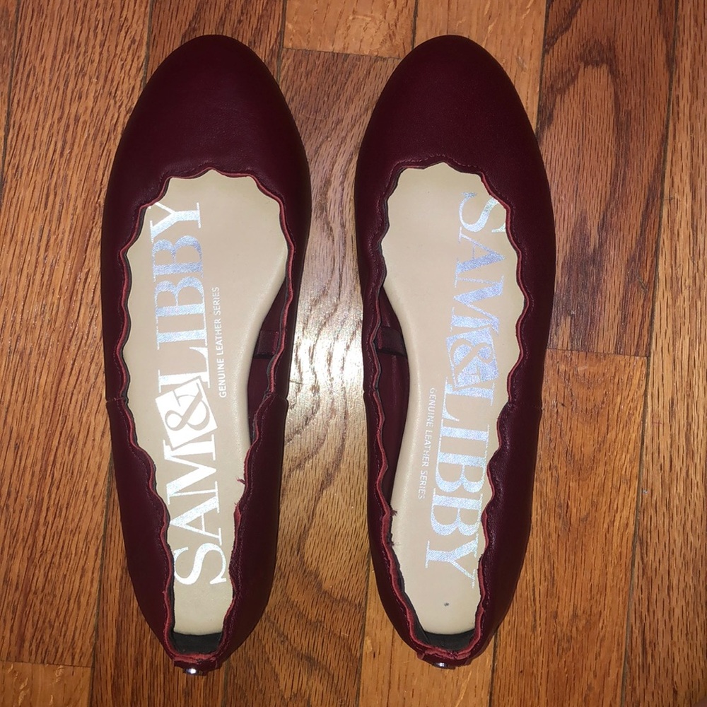 New Sam&Libby burgundy flats
